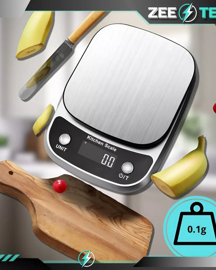 Tikslios skaitmeninės virtuvinės svarstyklės 1 g | 5 kg svoriui su taros funkcija + baterijos