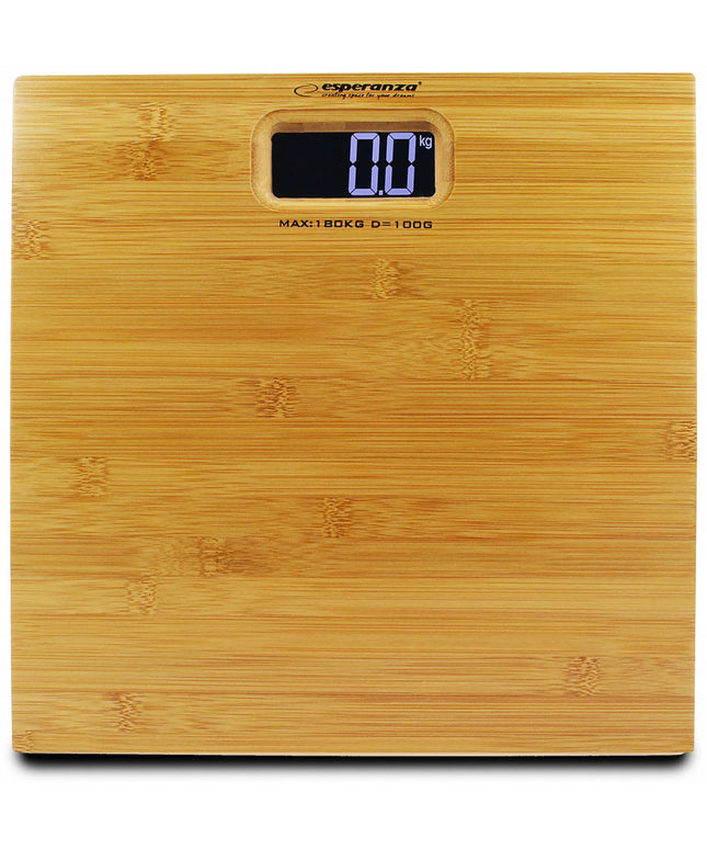 Vonios svarstyklės Esperanza BAMBOO, natūralus bambukas, SLIM, 180 kg