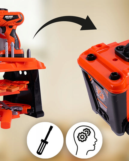 VAIKŲ MEISTRO DIRBTUVĖS LAGAMINĖLYJE ANT RATUKŲ, 65 DALYS, DIDELĖS