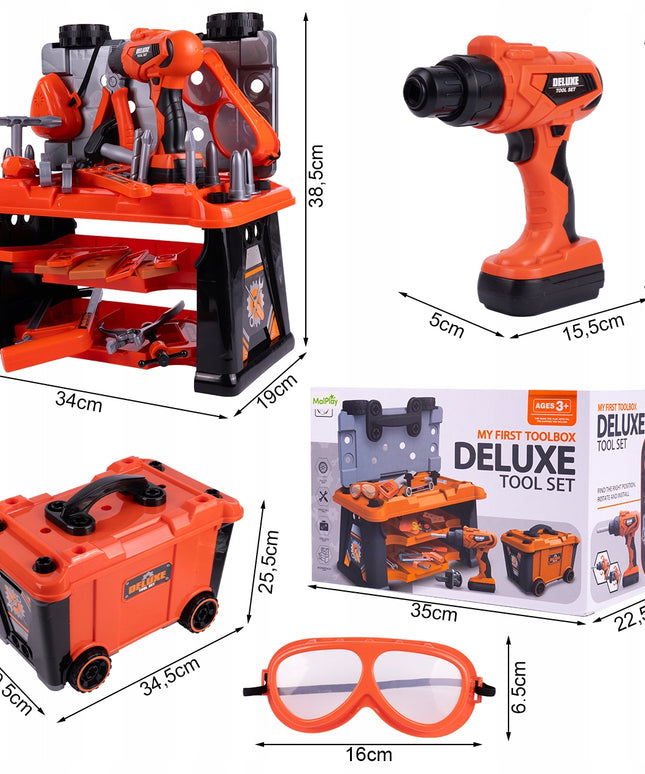 VAIKŲ MEISTRO DIRBTUVĖS LAGAMINĖLYJE ANT RATUKŲ, 65 DALYS, DIDELĖS