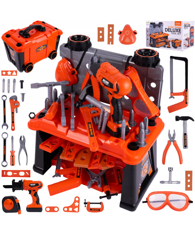 VAIKŲ MEISTRO DIRBTUVĖS LAGAMINĖLYJE ANT RATUKŲ, 65 DALYS, DIDELĖS