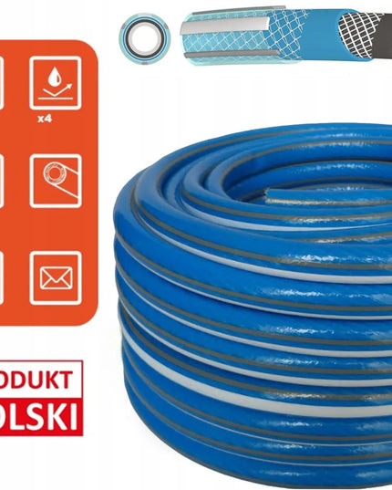 Guminė sodo žarna 1/2" 30 m, 6 sluoksnių, sustiprinta, 36 bar, Lenkijos gamybos