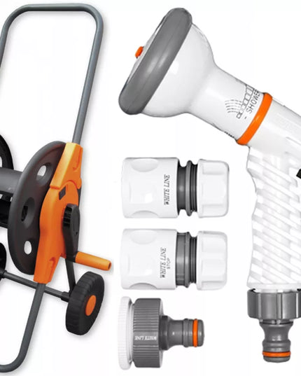 Sodo žarnos rinkinys su vežimėliu ir purkštuvu 1/2" 50m Bradas