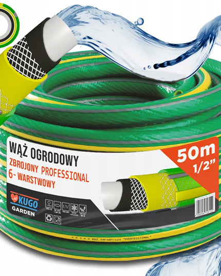 GUMINĖ SODO ŽARNA 1/2" 50m 6 SLUOKSNIŲ SUSTIPRINTA 36 BAR PAGAMINTA LENKIJOJE