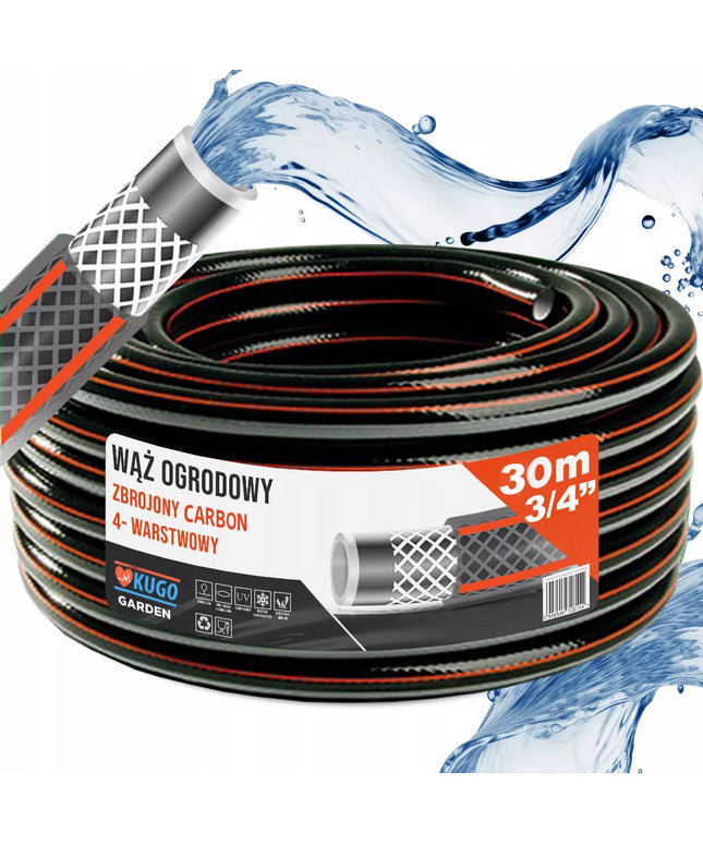 Sodo žarna 3/4" 30m, 4 sluoksnių, sustiprinta CARBON, pagaminta Lenkijoje