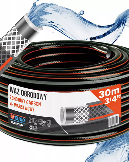 Sodo žarna 3/4" 30m, 4 sluoksnių, sustiprinta CARBON, pagaminta Lenkijoje