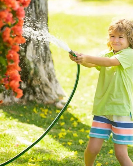 GUMINĖ SODO ŽARNA 3/4" 30m 4 SLUOKSNIŲ PREMIUM PISTOLETAS VEŽIMĖLIS RINKINYS BRADAS