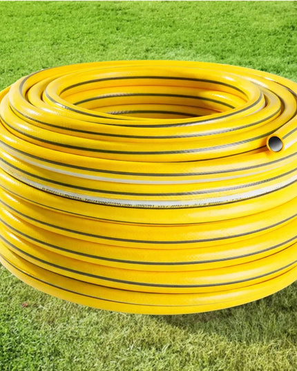 GUMINĖ SODO ŽARNA 3/4" 30m 4 SLUOKSNIŲ PREMIUM PISTOLETAS VEŽIMĖLIS RINKINYS BRADAS