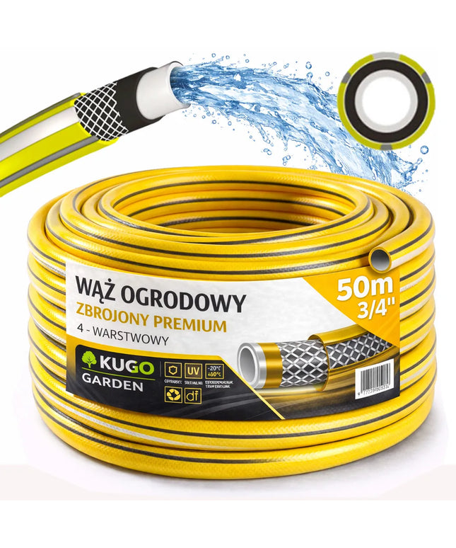 Guminė sodo žarna 3/4" 50 m, 4 sluoksnių, aukščiausios kokybės, armuota, pagaminta Lenkijoje