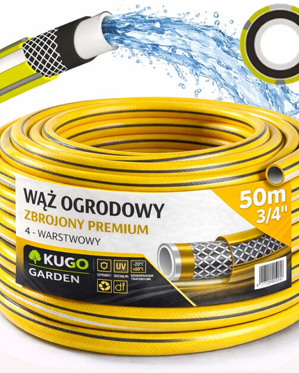 Guminė sodo žarna 3/4" 50 m, 4 sluoksnių, aukščiausios kokybės, armuota, pagaminta Lenkijoje