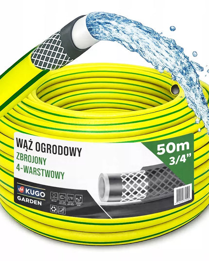Guminė sodo žarna 3/4" 50m, 4 sluoksnių, armuota, pagaminta Lenkijoje