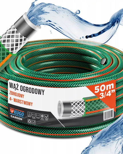 Guminė sodo žarna 3/4" 50m 4 sluoksnių + purkštuko pistoletas BRADAS rinkinys