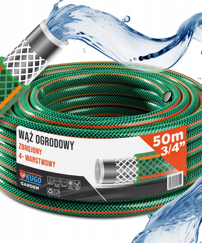 Guminė sodo žarna 3/4" 50m 4 sluoksnių + purkštuko pistoletas BRADAS rinkinys