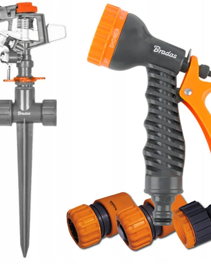 Guminė sodo žarna 3/4" 50m 4 sluoksnių + purkštuko pistoletas BRADAS rinkinys