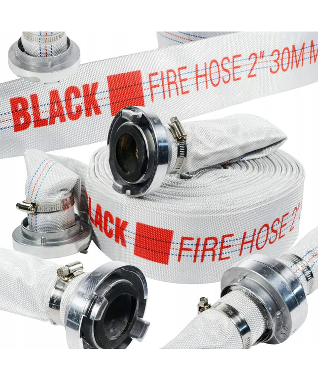 GAISRINĖ ŽARNA ŠULINIUI IR NEŠVARIAM VANDENIUI 52 mm 2 coliai 30 m + GREITOSIOS JUNGTYS BLACK