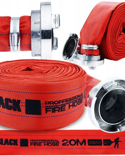 „Black“ gaisrinė slėginė žarna vandeniui ir nuotekoms, 52 mm (2″), 20 m, su greitaisiais sujungimais