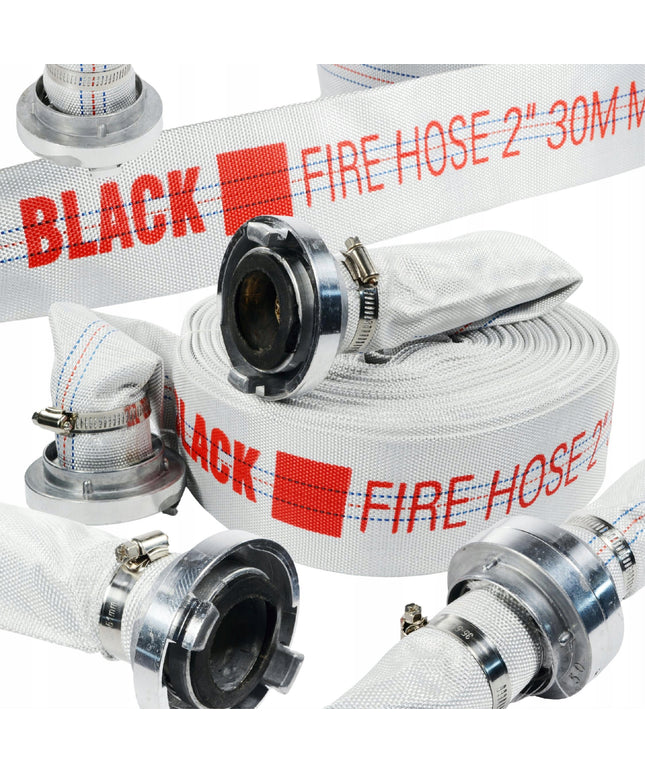 Gaisrinė tekstilinė žarna nuotekoms, 2 coliai, 20 m su greito sujungimo jungtimis pompai