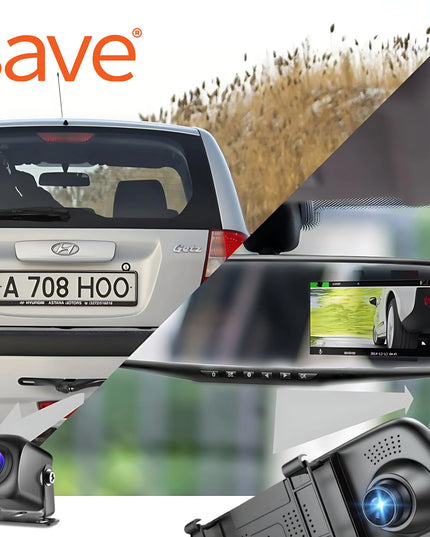 Automobilinis vaizdo registratorius veidrodėlyje „Save S-600“ su galine kamera