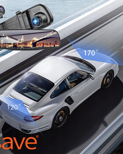 Automobilinis vaizdo registratorius veidrodėlyje „Save S-600“ su galine kamera