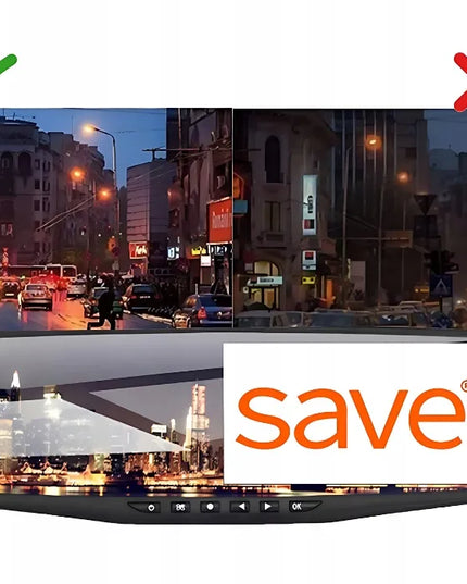 Automobilinis vaizdo registratorius veidrodėlyje „Save S-600“ su galine kamera