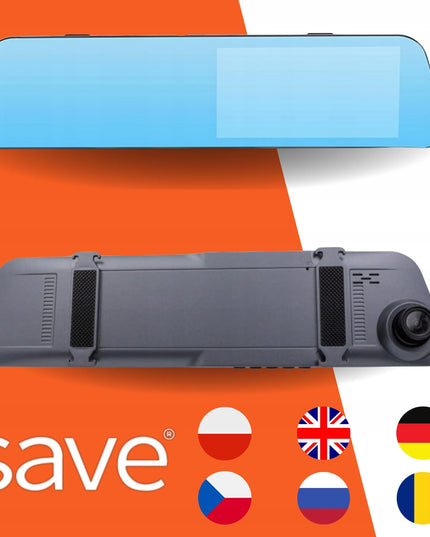 Automobilinis vaizdo registratorius veidrodėlyje S-300 su galine kamera