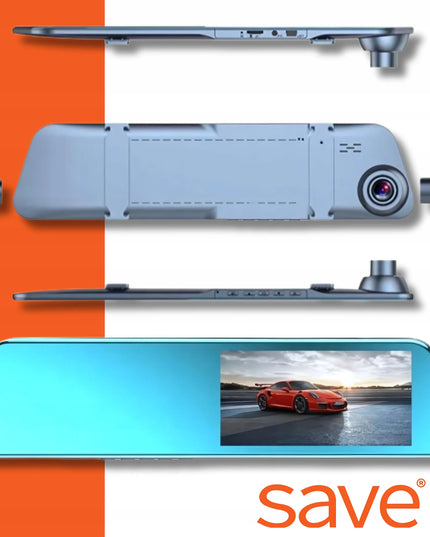 Automobilinis vaizdo registratorius veidrodėlyje S-300 su galine kamera