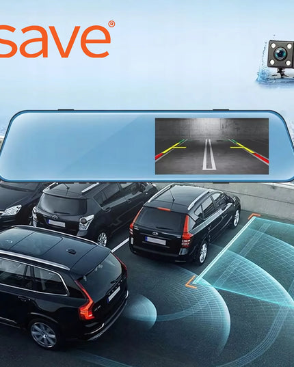 Automobilinis vaizdo registratorius veidrodėlyje S-300 su galine kamera