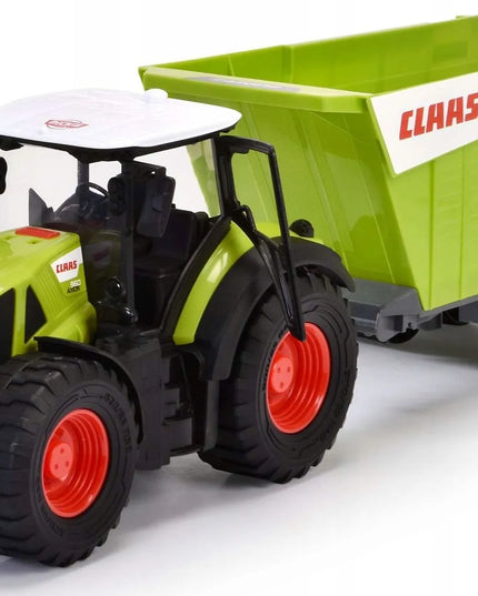 DICKIE TOYS Didelis interaktyvus traktorius su priekaba CLAAS su šviesos ir garso efektais 64 cm