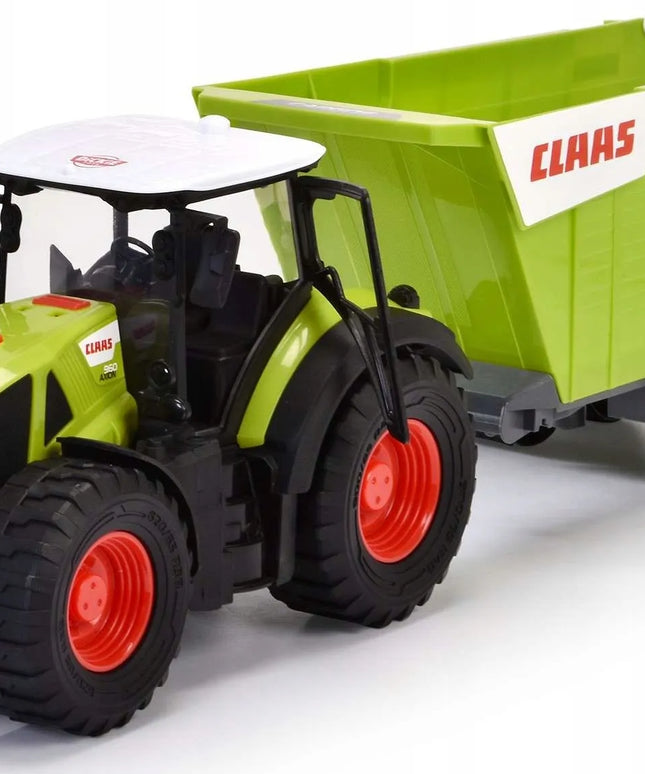 DICKIE TOYS Didelis interaktyvus traktorius su priekaba CLAAS su šviesos ir garso efektais 64 cm