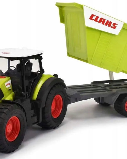 DICKIE TOYS Didelis interaktyvus traktorius su priekaba CLAAS su šviesos ir garso efektais 64 cm