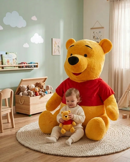 Didelis pliušinis Mikės Pūkuotuko meškiukas – 125 cm, minkštas žaislas ir dovana