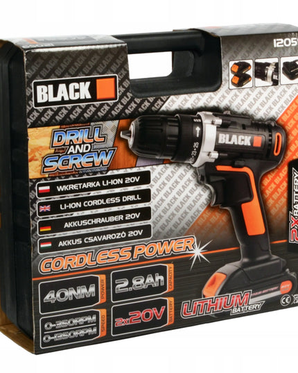 Black 20V Li-Ion akumuliatorinis gręžtuvas-suktuvas