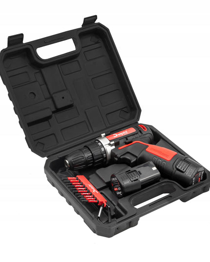 Akumuliatorinis gręžtuvas-suktuvas Delphi tools 12V 2xAkumuliatoriai + antgalių rinkinys
