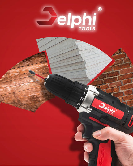 Akumuliatorinis gręžtuvas-suktuvas Delphi tools 12V 2xAkumuliatoriai + antgalių rinkinys