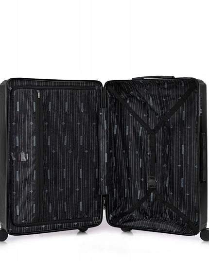 WITTCHEN didelis kietas juodas ABS lagaminas 56-3A-603-10, 96 l
