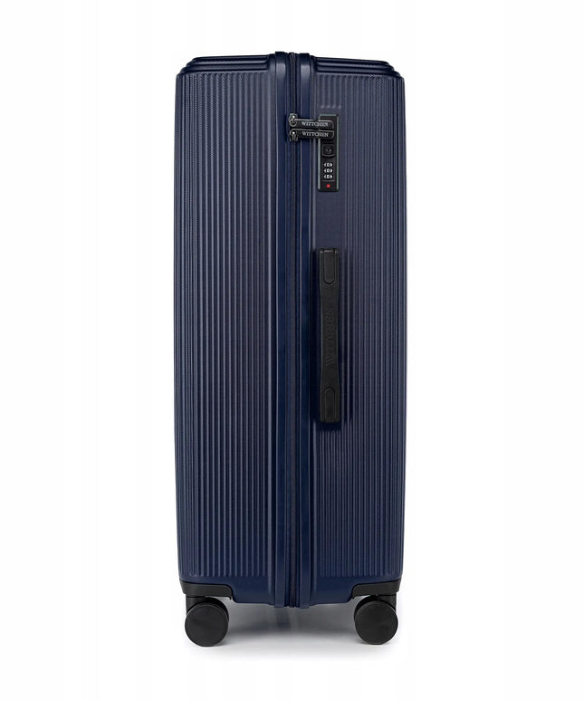 WITTCHEN didelis lagaminas 56-3A-603-90 iš ABS su smulkiomis juostelėmis, tamsiai mėlynas, 96 l
