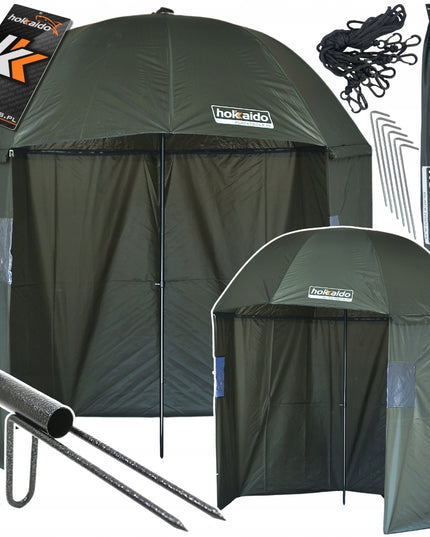 Neperšlampamas meškeriojimo skėtis-palapinė su šoniniais elementais 3/4 2,2m HOKKAIDO + kuoliukas!