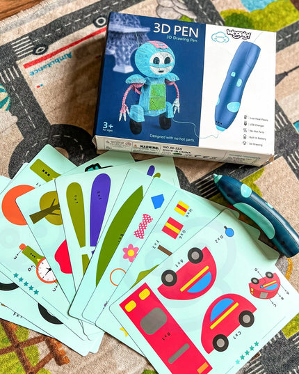 Woopie 3D pieštukas-spausdintuvas, saugus, su užpildais ir USB laidu