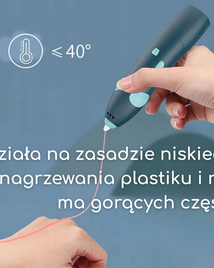 Woopie 3D pieštukas-spausdintuvas, saugus, su užpildais ir USB laidu