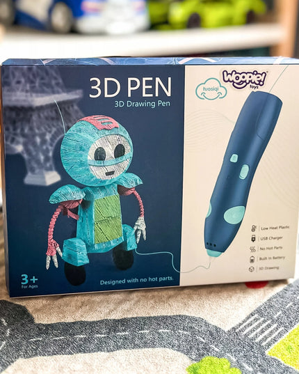 Woopie 3D pieštukas-spausdintuvas, saugus, su užpildais ir USB laidu