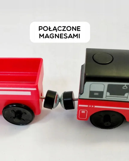 WOOPIE elektrinis lokomotyvas su vagonais ant magnetų 3 metai+