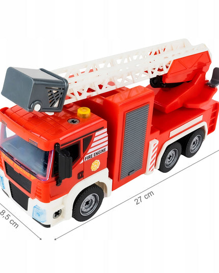 Ugniagesių automobilio konstravimo rinkinys, 95 dalys, šviesa ir garsas, lagaminas