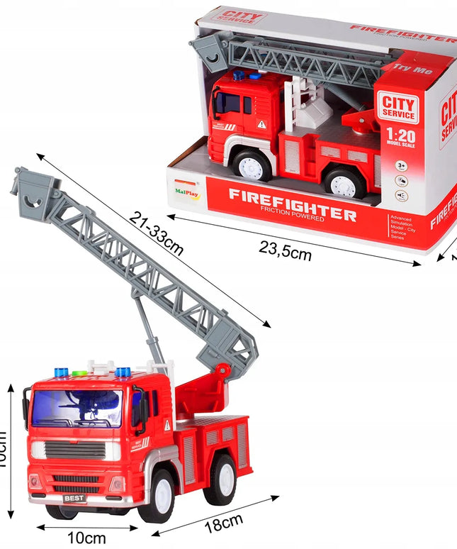 MalPlay gaisrinės automobilis su šviesos ir garso efektais 1:20