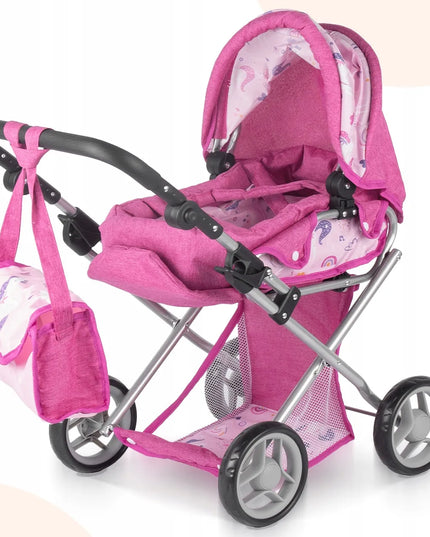 MalPlay 3-in-1 lėlių vežimėlis su lopšiu, sportine dalimi, automobiline kėdute ir priedais