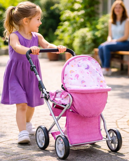 MalPlay 3-in-1 lėlių vežimėlis su lopšiu, sportine dalimi, automobiline kėdute ir priedais