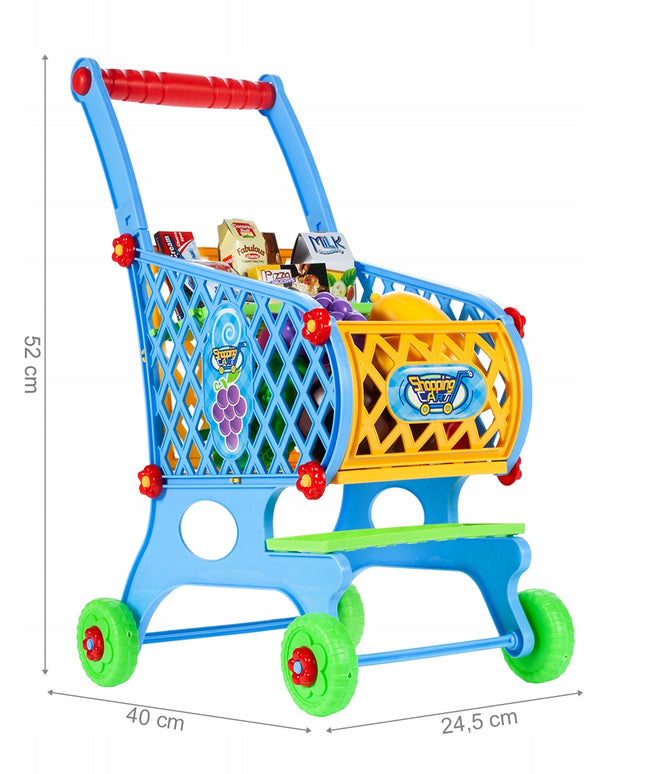 VAIKIŠKAS APSIPIRKIMO VEŽIMĖLIS SU PRODUKTAIS