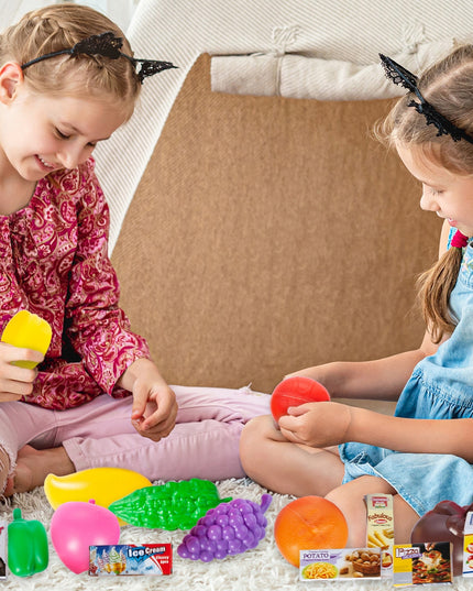 Vaikiškas rožinis parduotuvės vežimėlis/krepšelis su pirkiniais