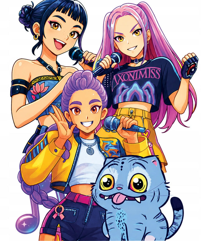 Valgomas cukrinis torto atspaudas A5 K-POP DEMON HUNTERS gimtadienio dekoracija