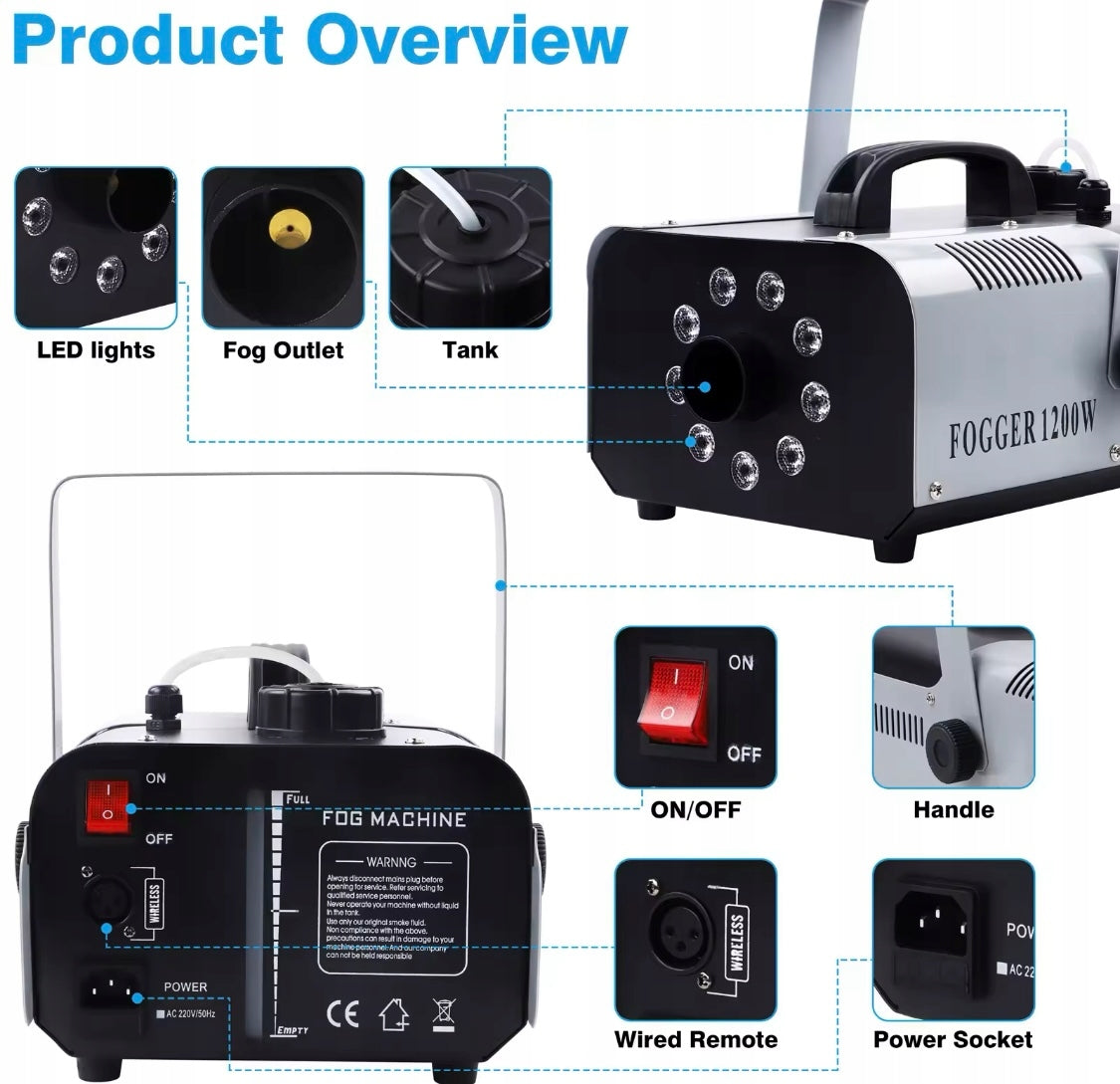 LED Dūmų generatorius PAROWNICA FOGGER 1200W