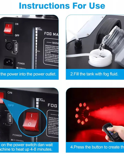 LED Dūmų generatorius PAROWNICA FOGGER 1200W